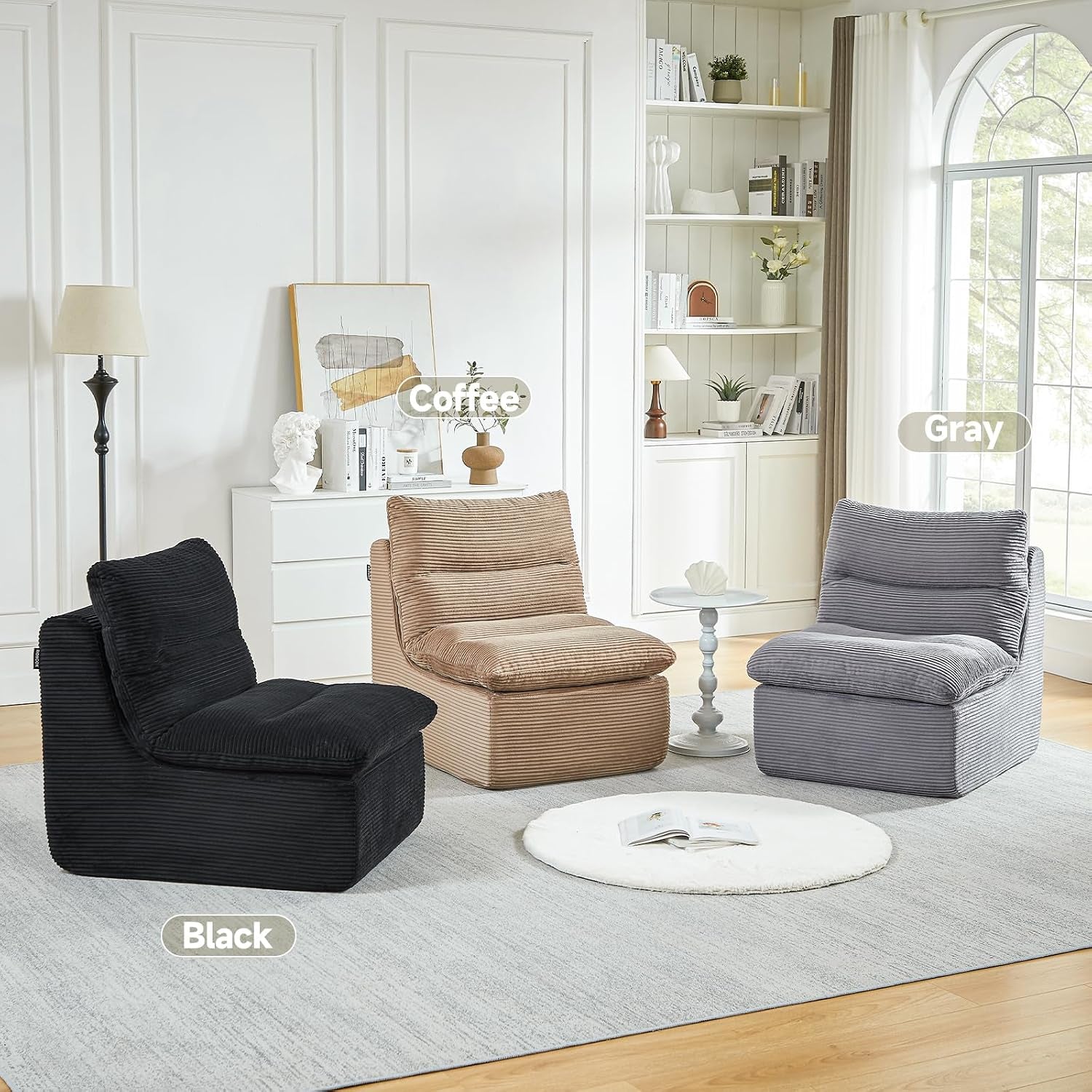 Boneless Couch Small Sofa-Gray