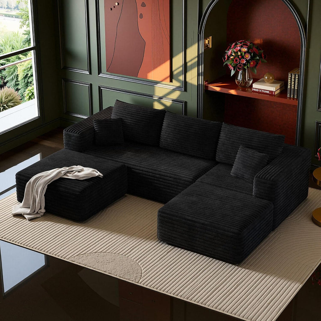 108" Boneless Sectional Cloud Couch for Living Room